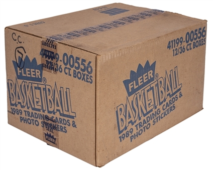 1989/90 Fleer Basketball Factory Sealed Unopened Case (12 Boxes)